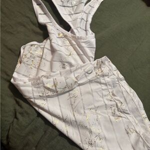 Elegant White and Gold Women's Tank Top